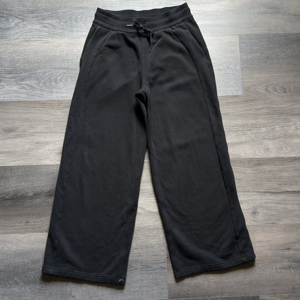 Lululemon Scuba Mid-Rise Wide Leg Sweat Pants Womens S Short Black LW5GZUS